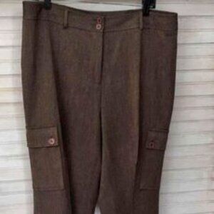 Lane Bryant Brown Tweed Women's Cargo Pants Size 18